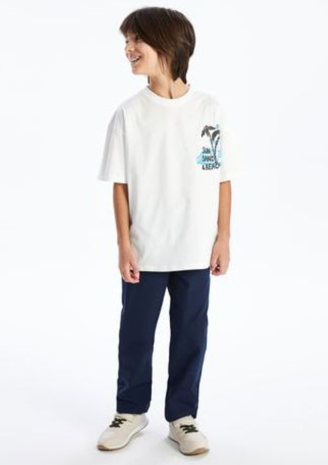 Boys Solid Crew Neck T-Shirt