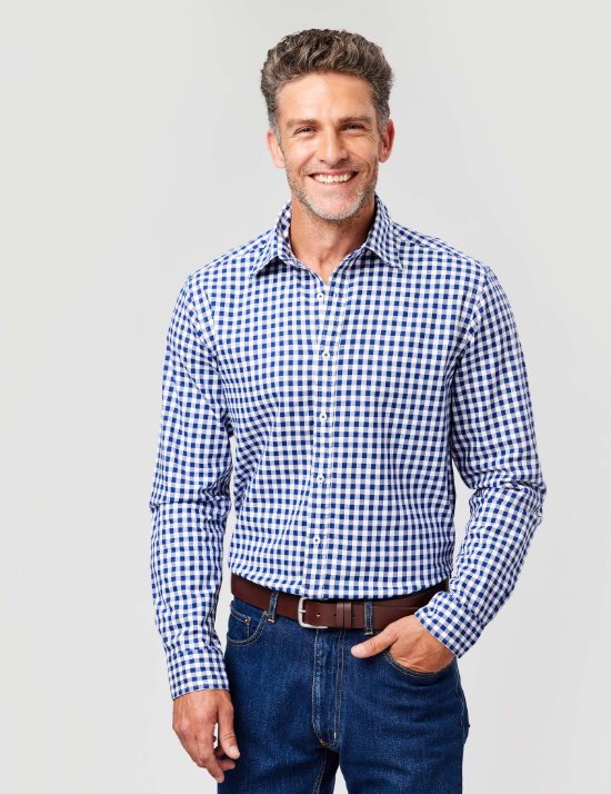 Men Gingham Check Casual Shirt