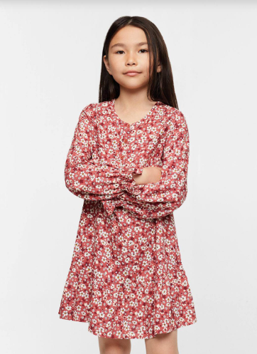 Girls Solid A-Line Dress
