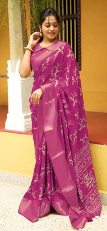 Women Handblock Print Saree