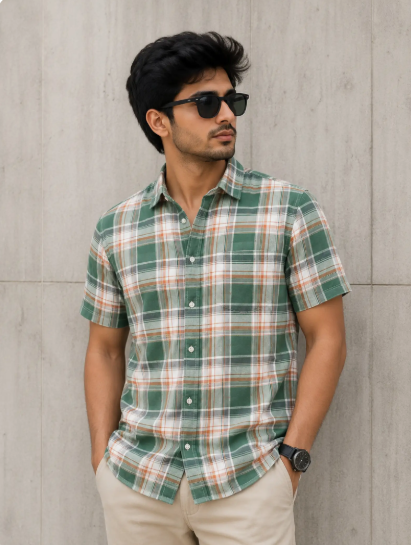 Men Active Cotton Casual Shirt - Style 6