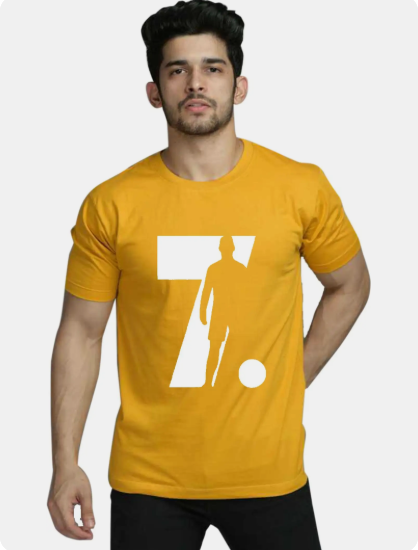 Men Signature Round Neck Cotton T-Shirt - Style 7