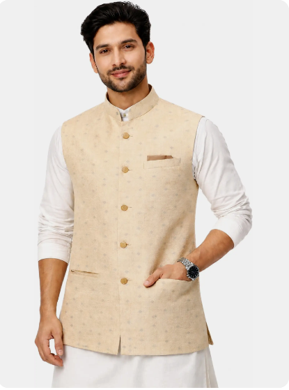 Men Printed Nehru Jacket