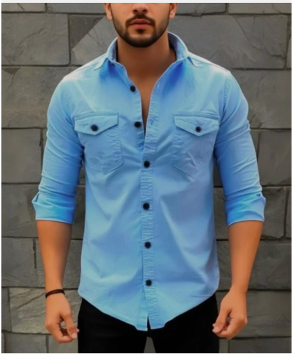 Men Blue Relaxed Fit Casual Shirt