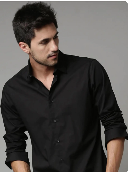 Men Black Everyday Cotton Shirt