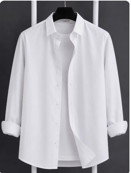 Men White Solid Casual Shirt