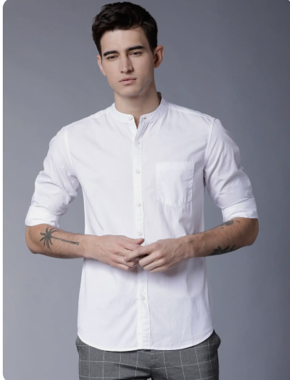 Men White Airy Cotton Shirt