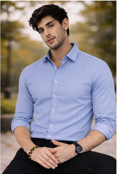 Men Blue Classic Formal Shirt