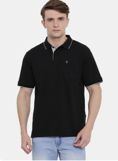 Men Black Classic Polo T-Shirt