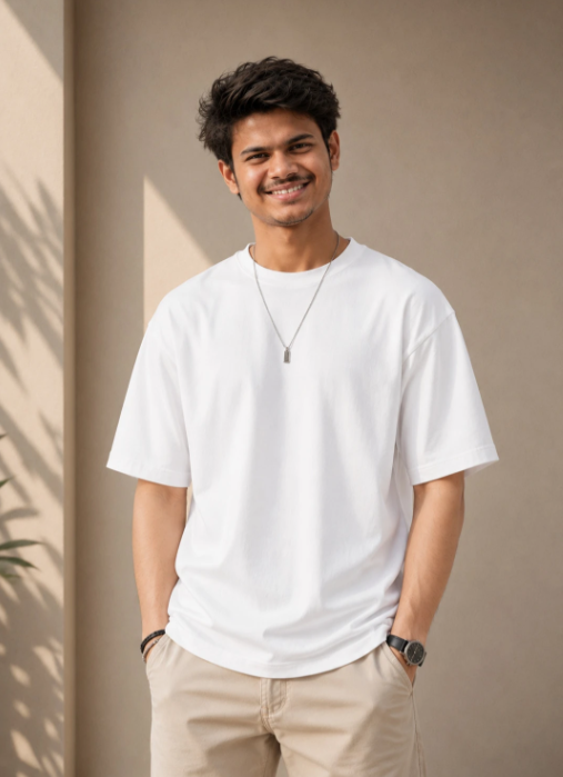 Men White Essential Cotton Tee
