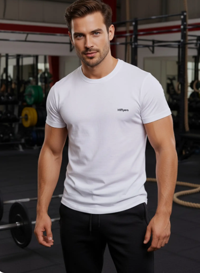 Men White Plain Cotton Tee