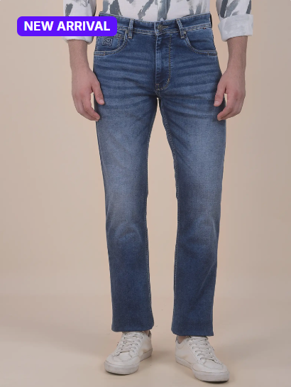 Men Blue Straight Fit Jeans