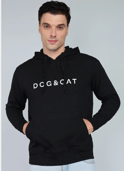 Men Black Cozy Hoodie
