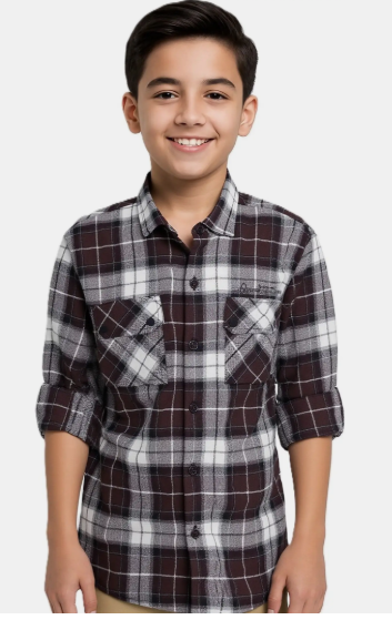 Boys Checked Casual Shirt - Style 7