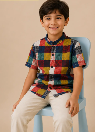 Boys Checked Casual Shirt - Style 4