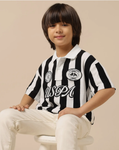 Boys Striped Polo T-Shirt - Style 8