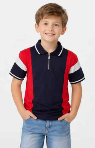 Boys Striped Polo T-Shirt - Style 6