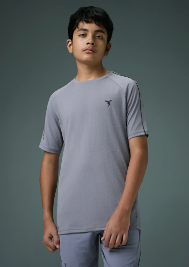 Boys Solid Crew Neck T-Shirt