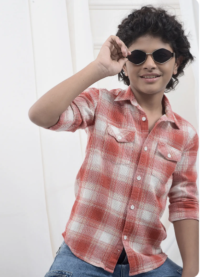 Boys Checked Casual Shirt - Style 5