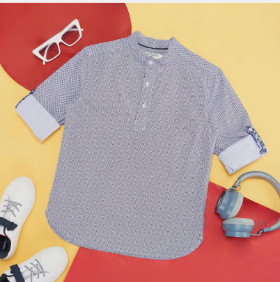 Boys Checked Casual Shirt (White)