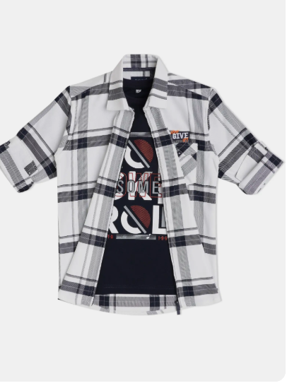 Boys Checked Casual Shirt (White Edition 2)