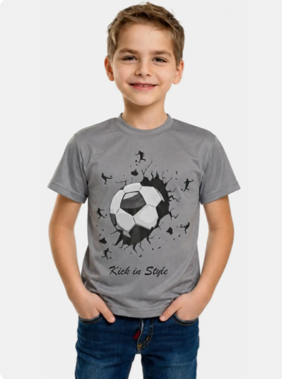 Boys Solid Round Neck T-Shirt (Grey Edition 3)