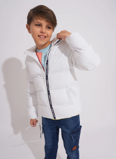 Boys Zip-Up Casual Jacket (White)