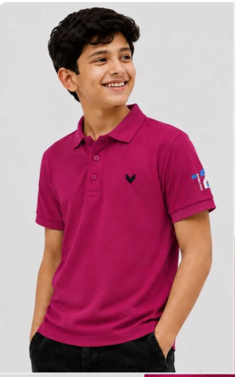 Boys Solid Polo T-Shirt