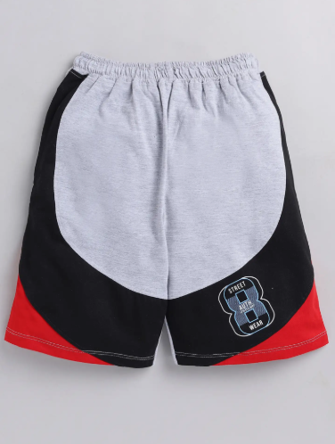Boys Grey Cotton Shorts