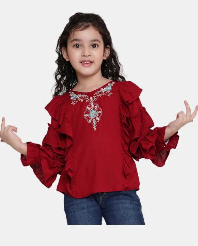 Girls Puff Sleeve Top - Style 3