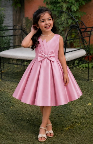 Girls Bow Detail Dress