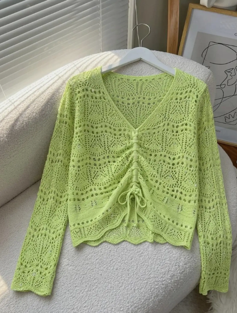 Women Lace Trim Top