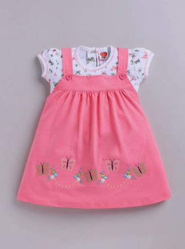 Girls Printed Casual Dress (Pink Edition 2)