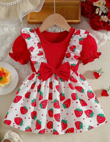 Girls White Festive Dress