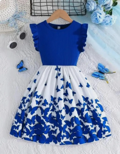Girls Graphic Print Dress