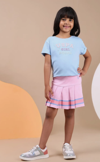 U.S. Polo Assn. Girls Pleated Skirt