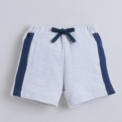 Girls White Cotton Shorts