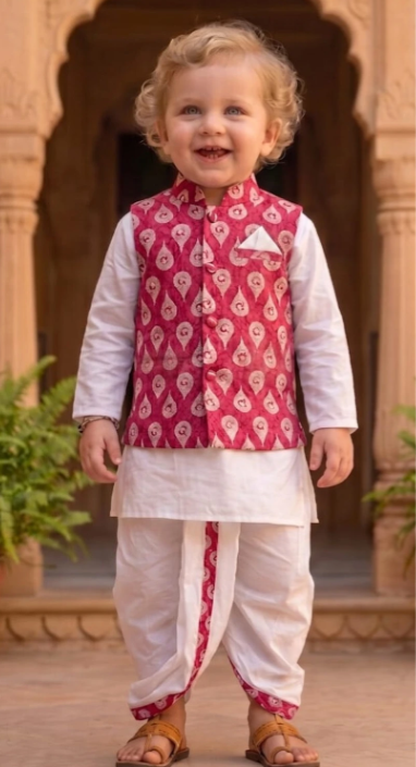Boys Printed Dhoti Kurta