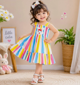 Girls Cotton Ethnic Frock