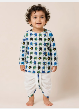 Kids Dhoti-Style Ethnic Wear Set