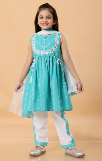 Kids Embroidered Ethnic Wear Set