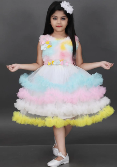 Girls Layered Festive Dress