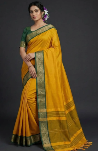 FashionCart Studio Women Cotton Silk Saree