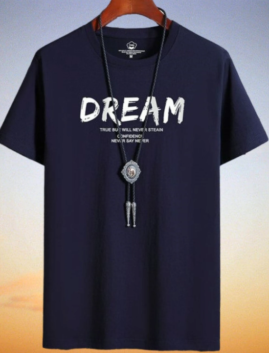 Men Signature Round Neck Cotton T-Shirt - Style 6