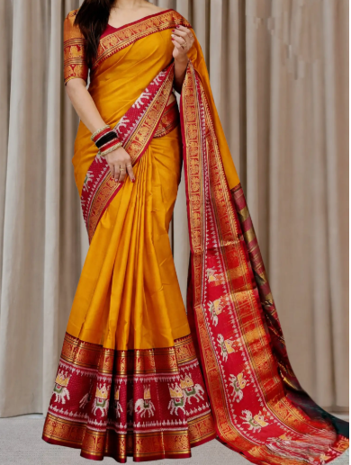 Women Woven Border Saree