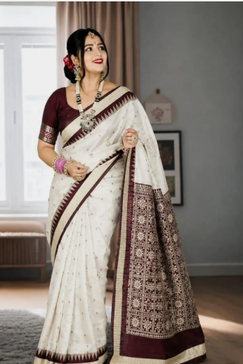Women Woven Border Saree