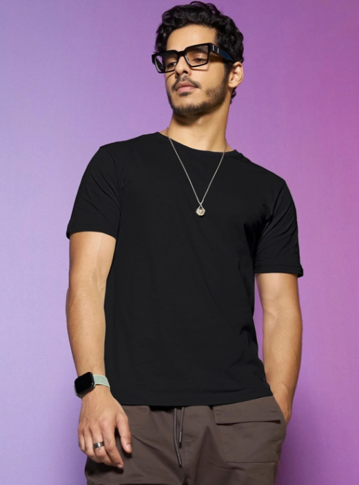 Men Urban Round Neck Cotton T-Shirt - Style 3
