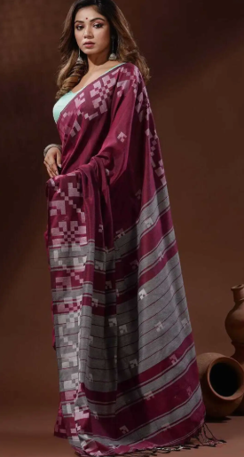 Women Red Handloom Saree