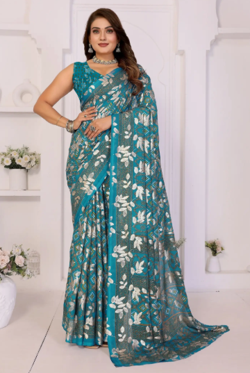 Women Blue Party Wear Saree