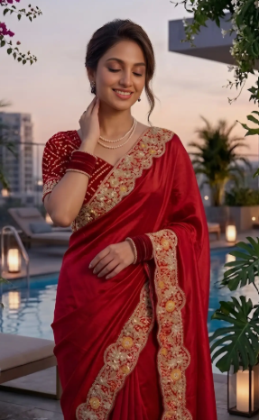 Women Red Designer Saree